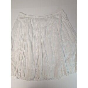 CB Christopher Banks Peasant Skirt 2X White Crinkle Layers Smocked Boho Festival